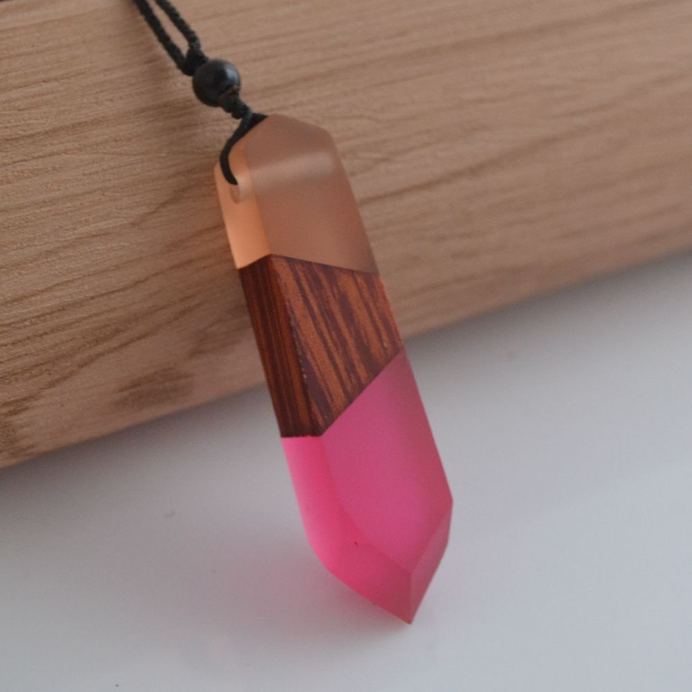 men'woman s Vintage wood resin necklace