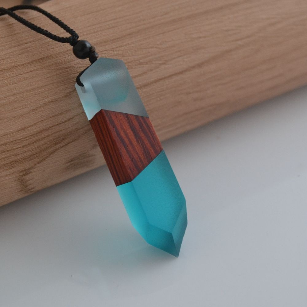 men'woman s Vintage wood resin necklace