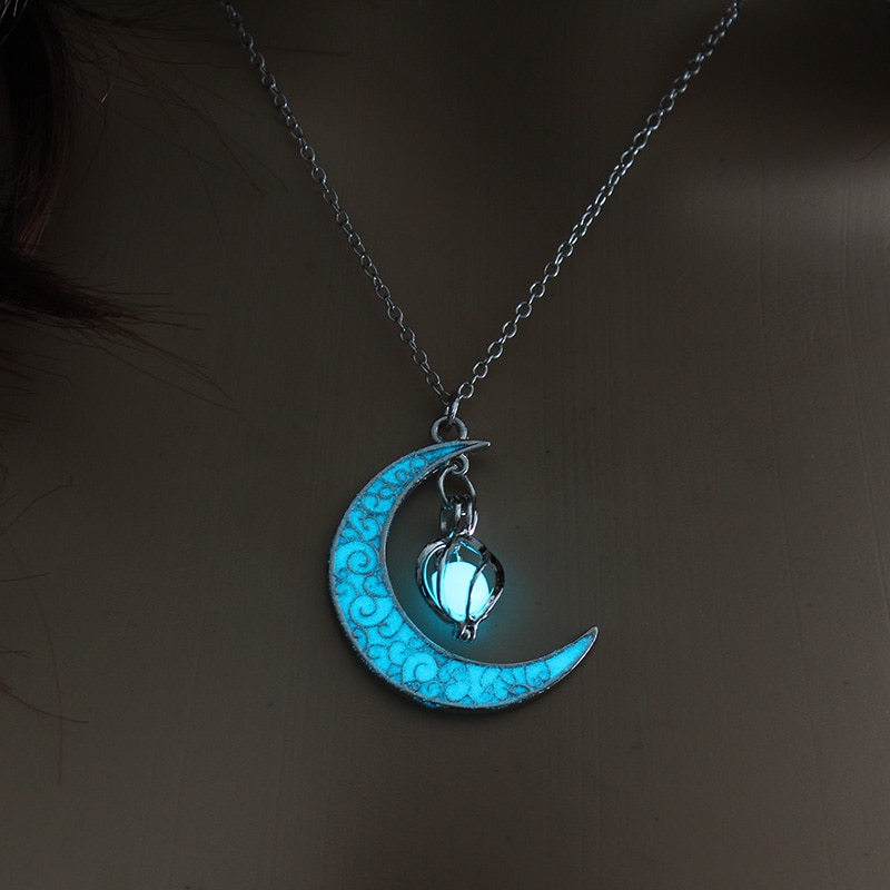 Glowing Necklace Gem Charm Stone