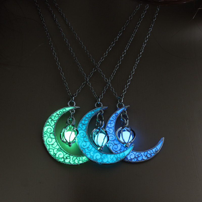 Glowing Necklace Gem Charm Stone