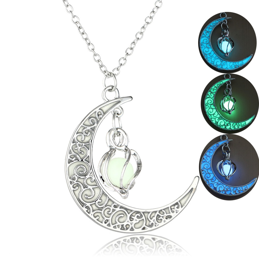 Glowing Necklace Gem Charm Stone