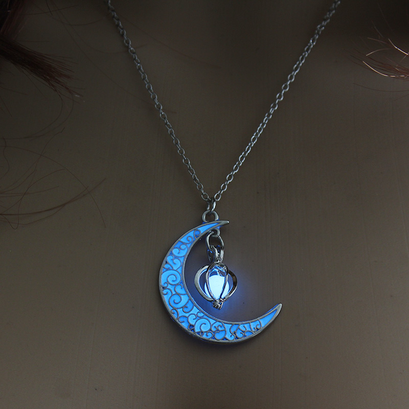 Glowing Necklace Gem Charm Stone