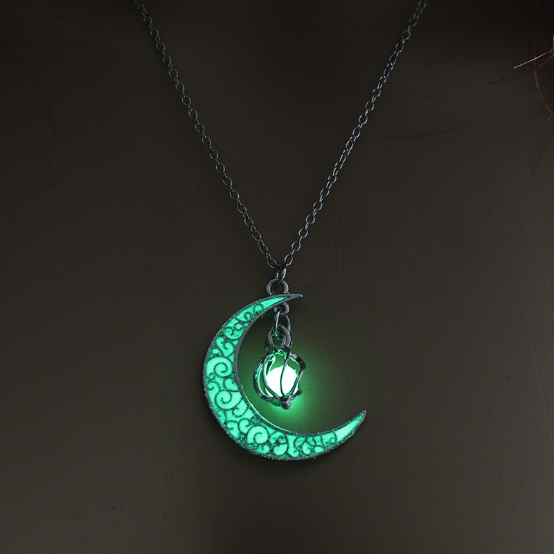 Glowing Necklace Gem Charm Stone