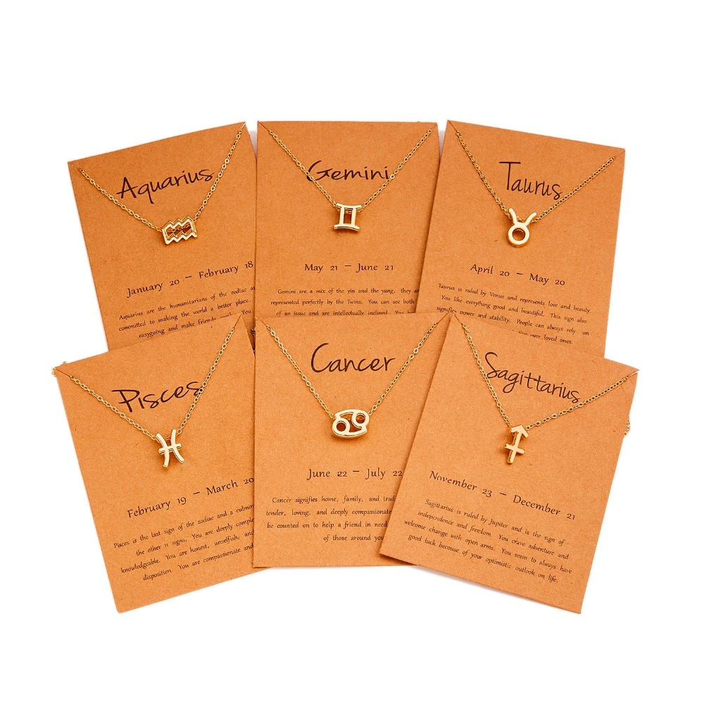 Zodiac Sign Constellations Pendants Necklaces