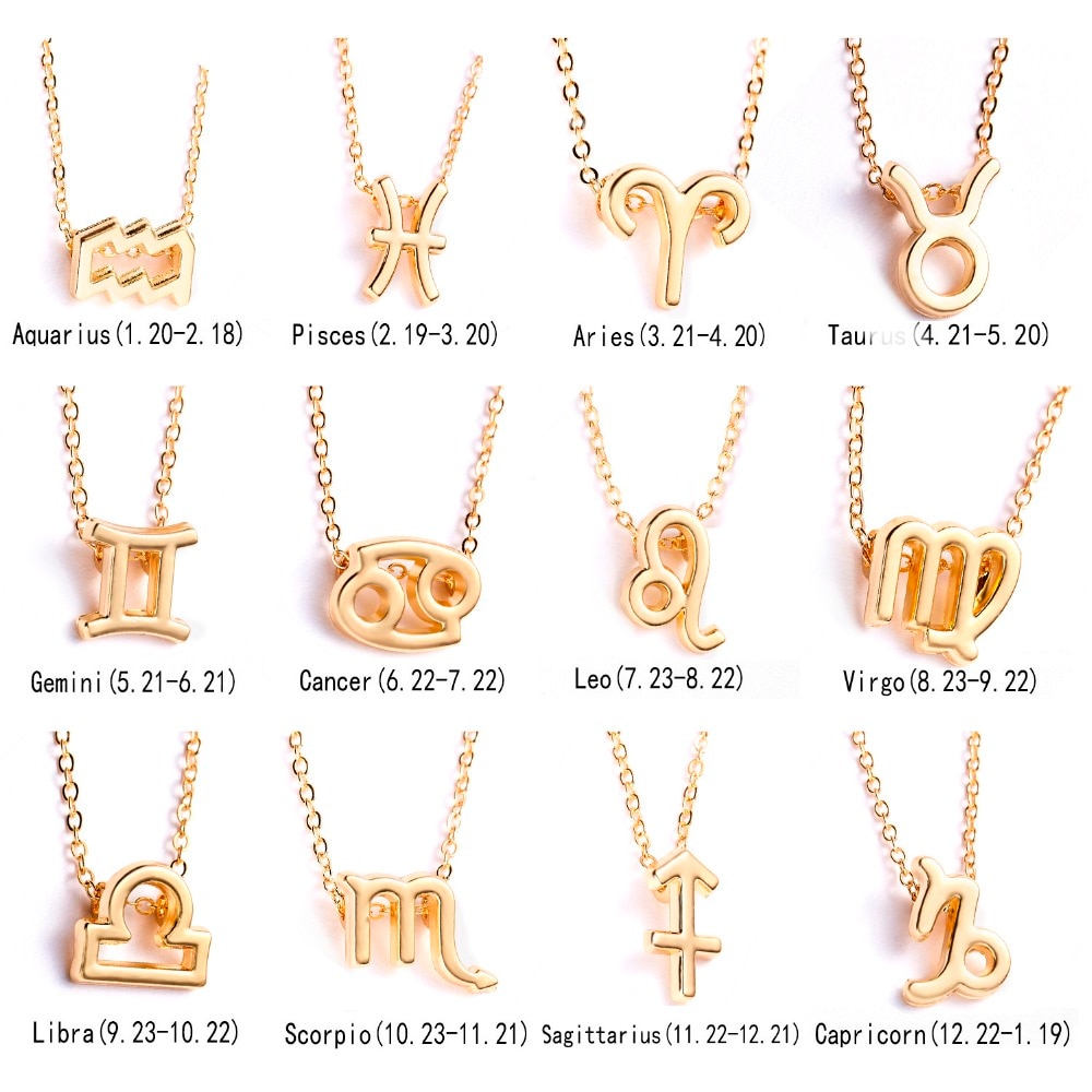 Zodiac Sign Constellations Pendants Necklaces