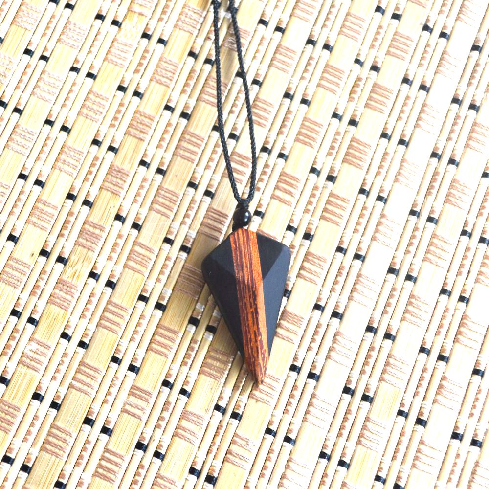 hand wood resin necklace pendant