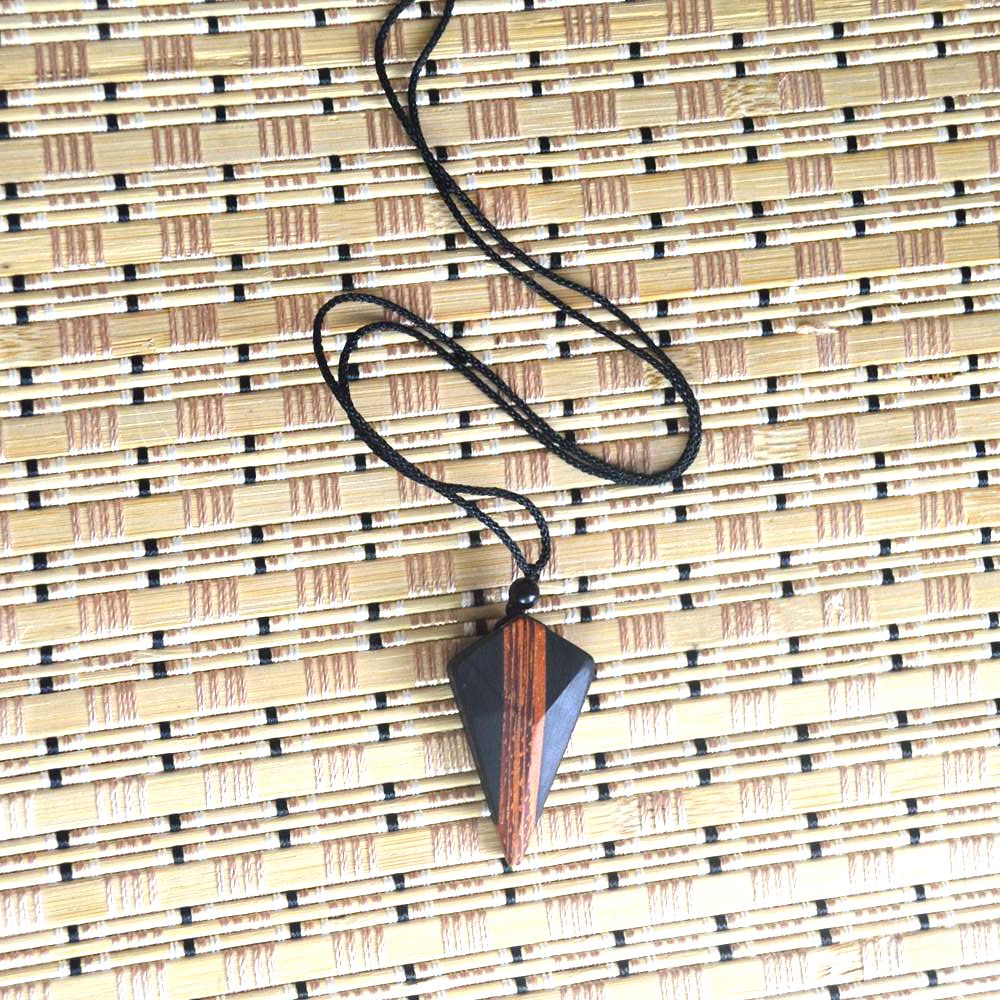 hand wood resin necklace pendant