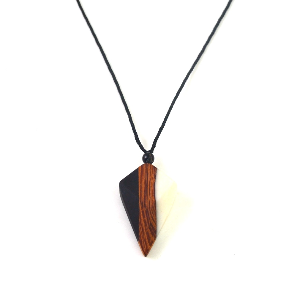 hand wood resin necklace pendant