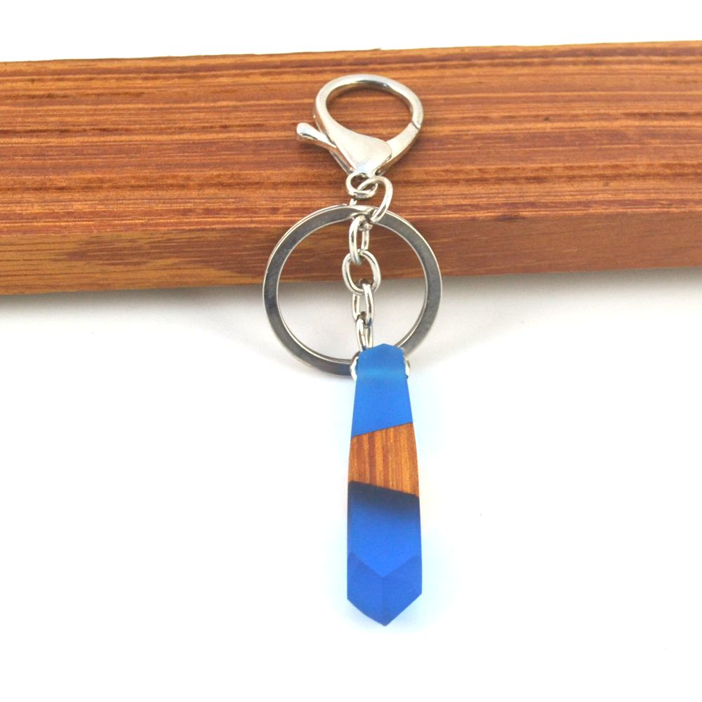 Key chain handmade wooden resin retro