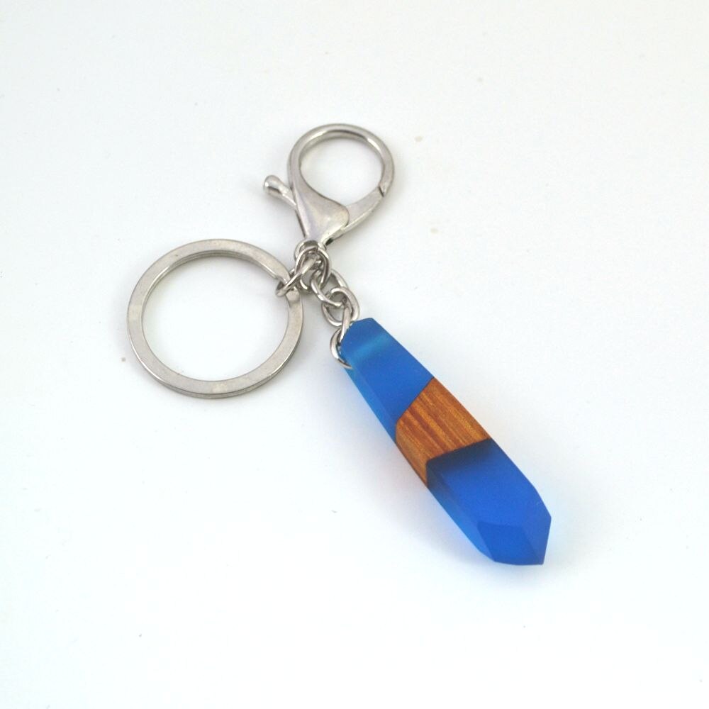 Key chain handmade wooden resin retro