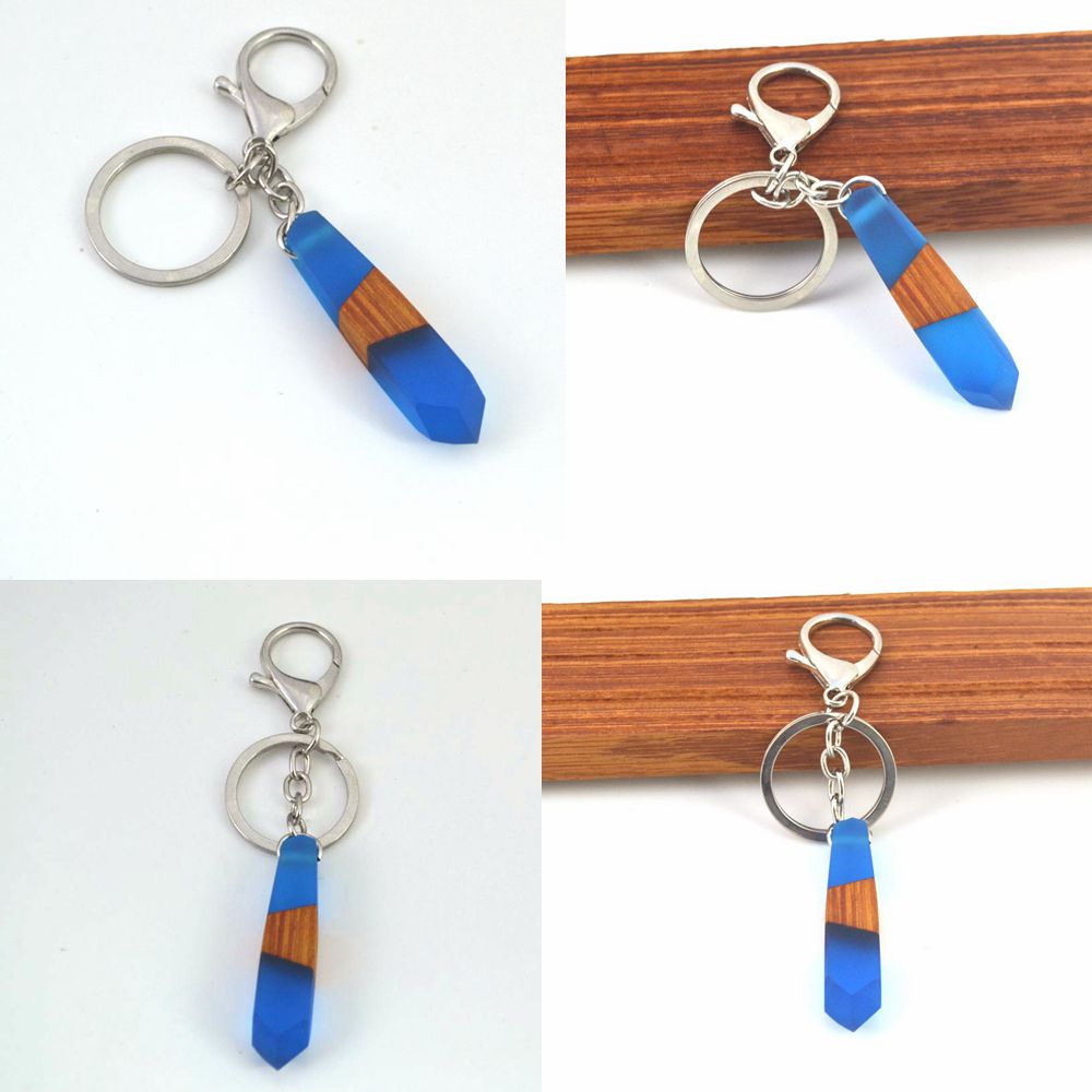 Key chain handmade wooden resin retro